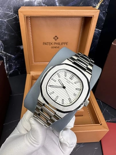 Мужские часы Patek Philippe автоподзавод, механический механизм в подарочной упаковке — BOSSWAT-260W017-БЕЛЫЙ