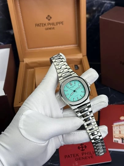 Мужские часы Patek Philippe автоподзавод, механический механизм в подарочной упаковке — BOSSWAT-260W017-БИРЮЗ