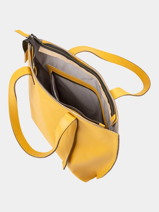 Ayollar uchun tabiiy charmdan shopper sumka, turli ranglarda, 43×31 sm