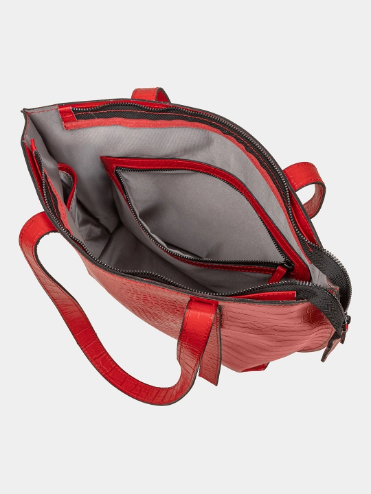 Ayollar uchun tabiiy charmdan shopper sumka, turli ranglarda, 43×31 sm