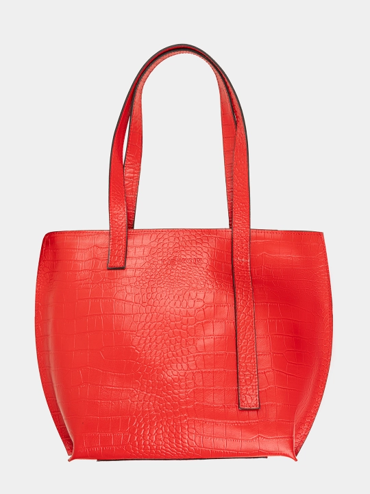 Ayollar uchun tabiiy charmdan shopper sumka, turli ranglarda, 43×31 sm
