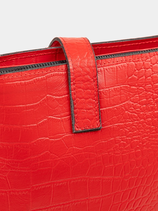 Ayollar uchun tabiiy charmdan shopper sumka, turli ranglarda, 43×31 sm