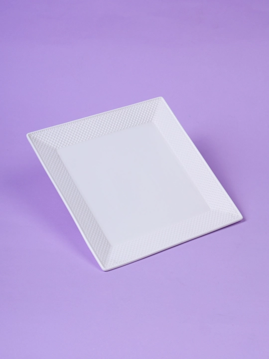 Bardoshli oq chinnidan yasalgan kvadrat likopcha, 20 sm