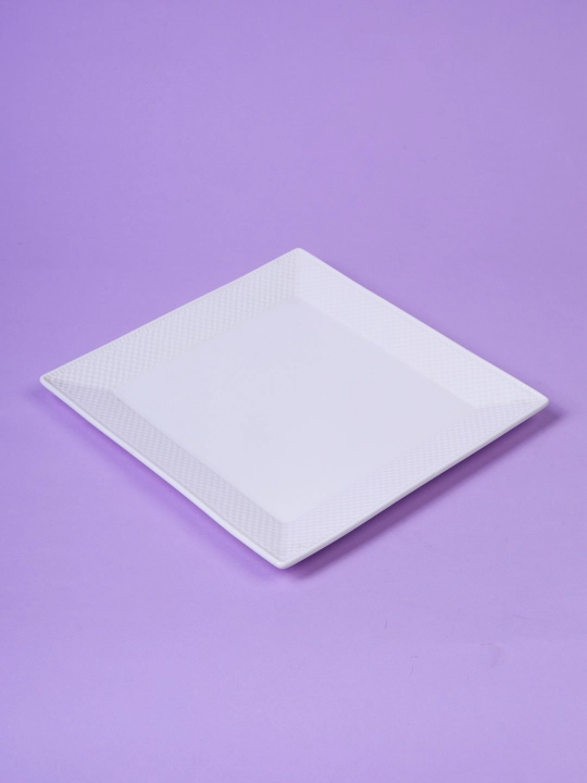 Bardoshli oq chinnidan yasalgan kvadrat likopcha, 20 sm