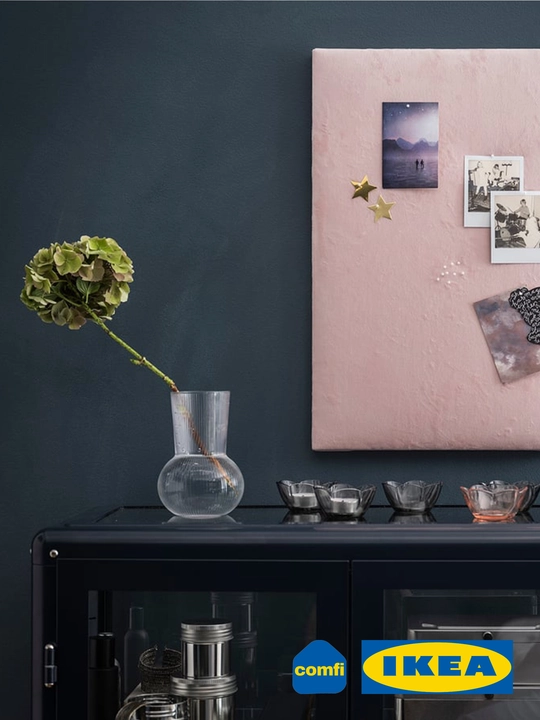 IKEA ваза из прозрачного стекла Padrag, 17 см, с рельефным орнаментом