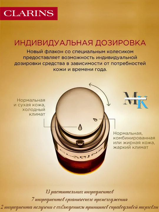 Ko'z atrofidagi ajinlarga qarshi yoshartiruvchi, namlovchi zardob - Clarins Double Serum Eye, 20 ml