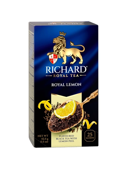 Чай Richard "Royal Lemon", черный, ароматный, 25 сашетx1,7 г — DANIHA-DFCVM30