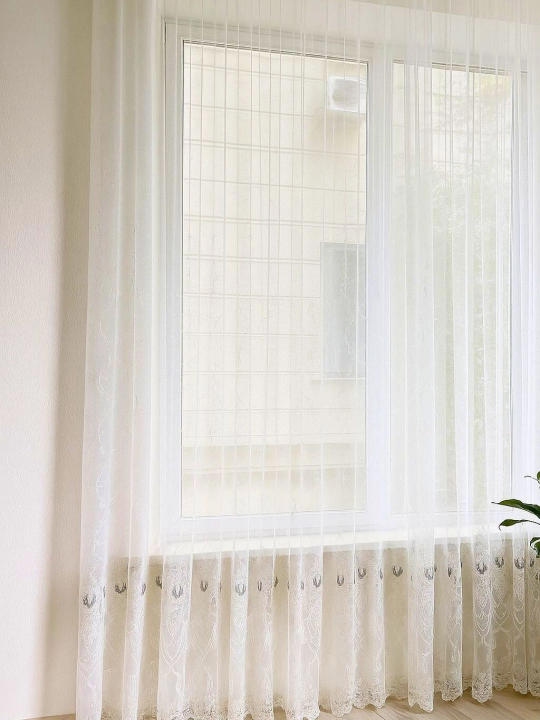 Tul pardalar, mexmonxona, balkon, yotoqxona derazalari uchun, oq - 