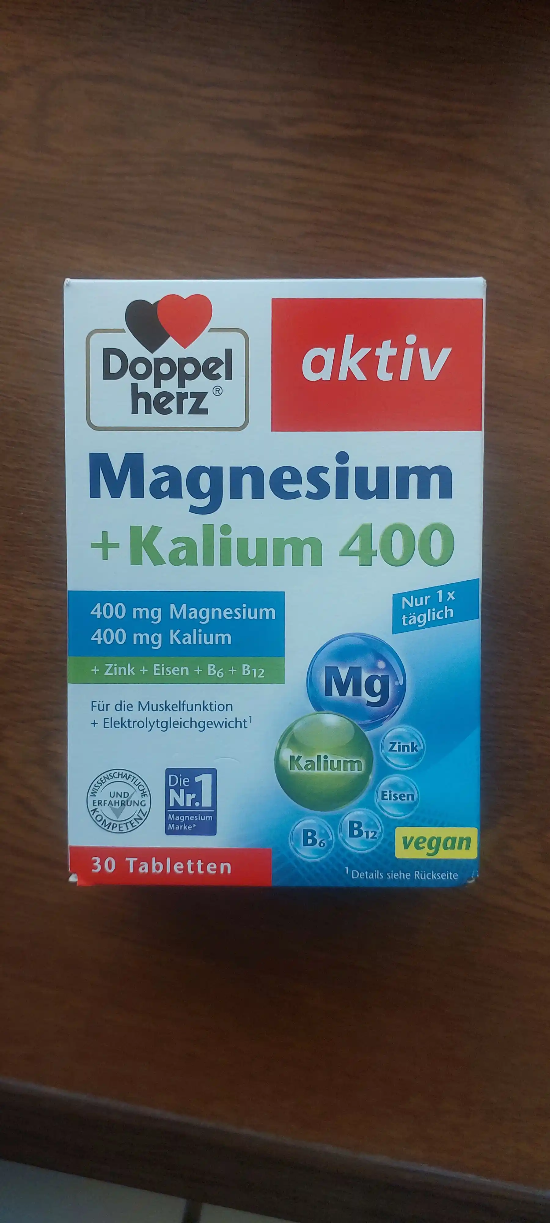 Doppelgerz Aktiv Magniy + Kaliy, 400 tabletkalar №30