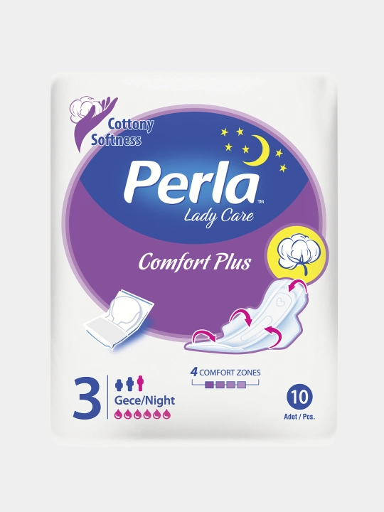 Ayollar gigiyenik prokladkalari PERLA COMFORT PLUS NIGHT (GECE) 10 dona - 