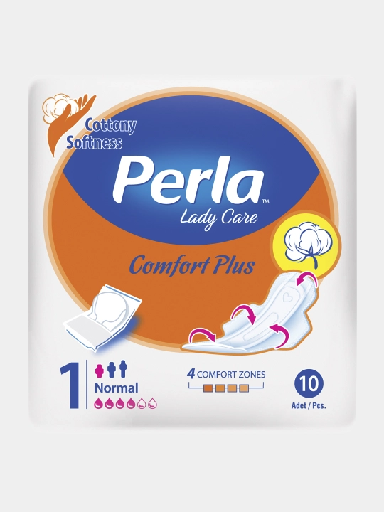 Женские гигиенические прокладки PERLA COMFORT PLUS NORMAL (KISA) 10 шт - 