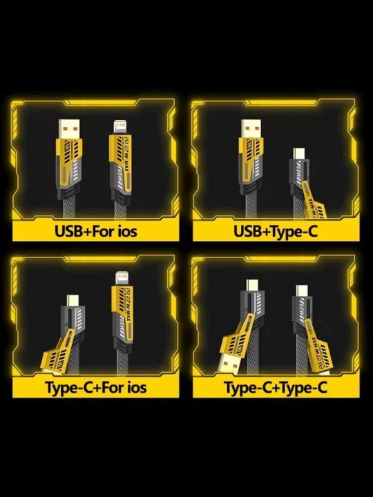 USB-кабель-трансформер, 4 в 1, Turbo, Type-C/Lightning - USB-A/Type C для Samsung и iPhone