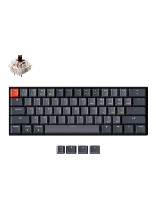 Keychron K12 — 60% Bluetooth va USB-C mexanik klaviatura, Gateron G Pro Brown switch - 