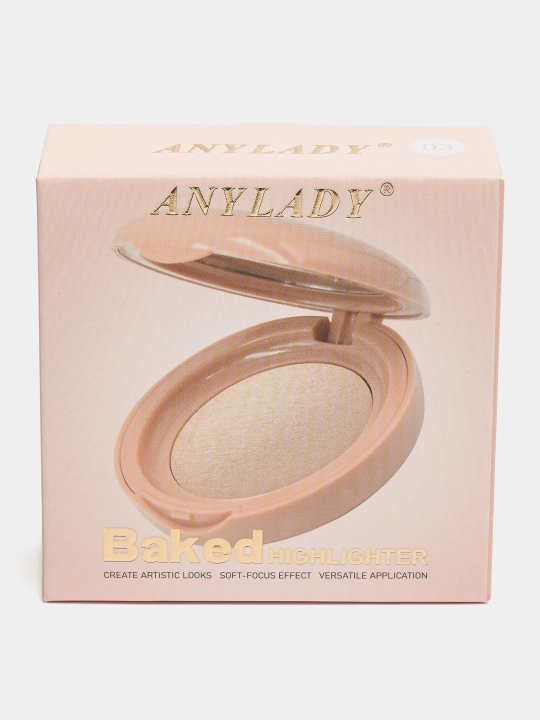 Хайлайтер AnyLady, запеченный, для лица и тела, сухой, с блестками, для макияжа, рассыпчатый