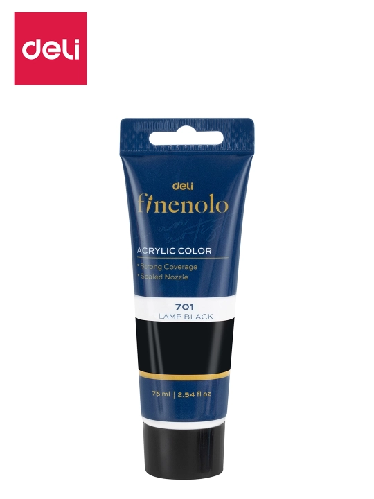 Краска акриловая в тубе (чр) EC75-BK Deli, 75-BK-EC, 75 мл - 