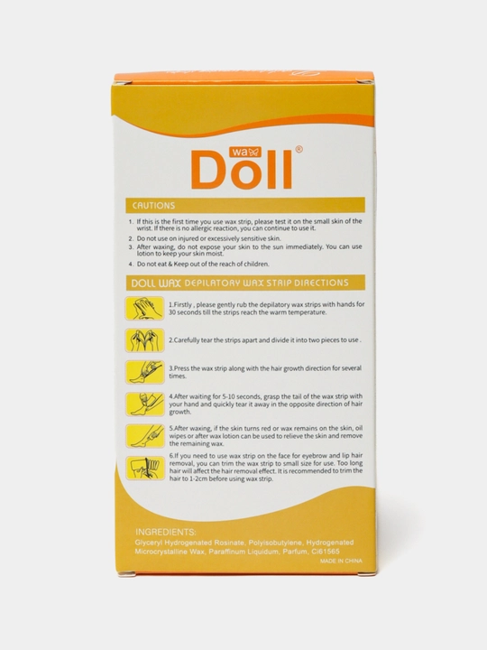 Полоски для депиляции Doll Rose, 20 шт восковых waxing strips для удаления волос