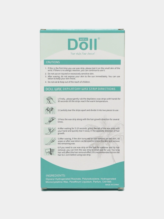 Depilyatsiya poloskalari Doll Rose, 20 dona mumli waxing strips, tuk olish uchun