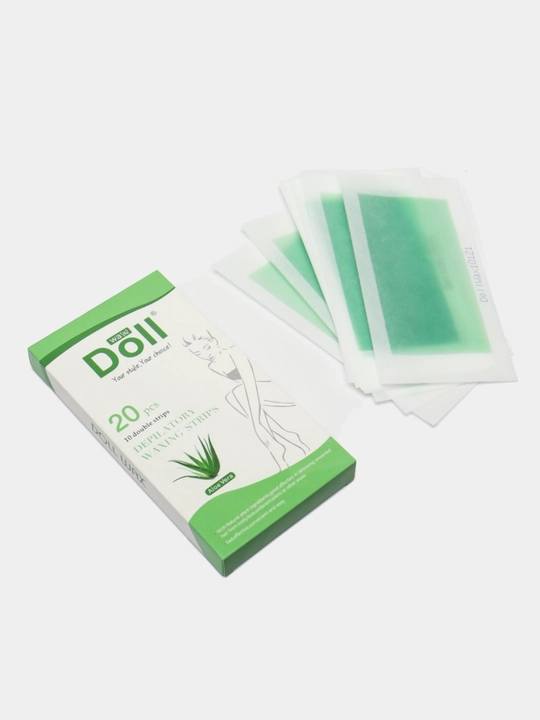 Depilyatsiya poloskalari Doll Rose, 20 dona mumli waxing strips, tuk olish uchun
