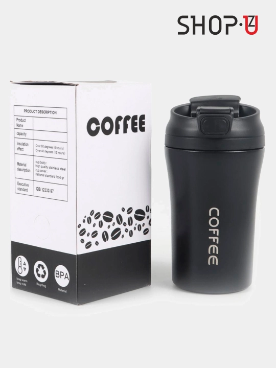 Choy va qahva uchun zanglamaydigan po'latdan tayyorlangan termosli krujka, 520 ml gacha