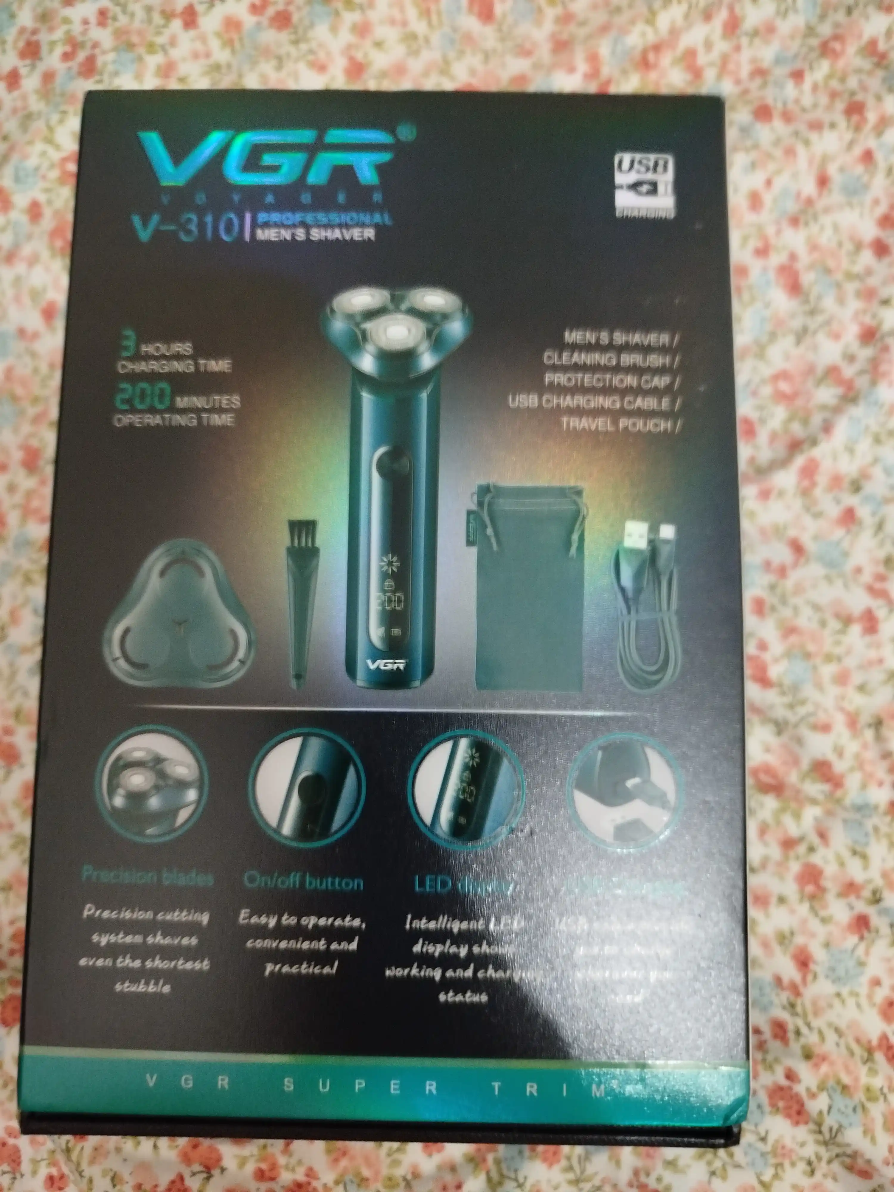 Erkaklar elektr soqol mashinkasi VGR, trimmer, soch kesish va soqol olish mashinasi Shaver