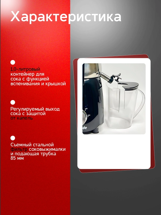 Sharbat chiqargich bemonde BM-JE1023 1000vat, 2tezlik