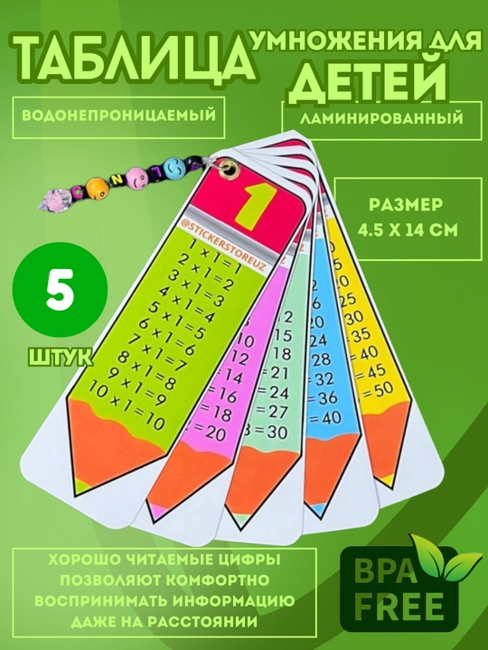 Карточки таблица умножения для детей
