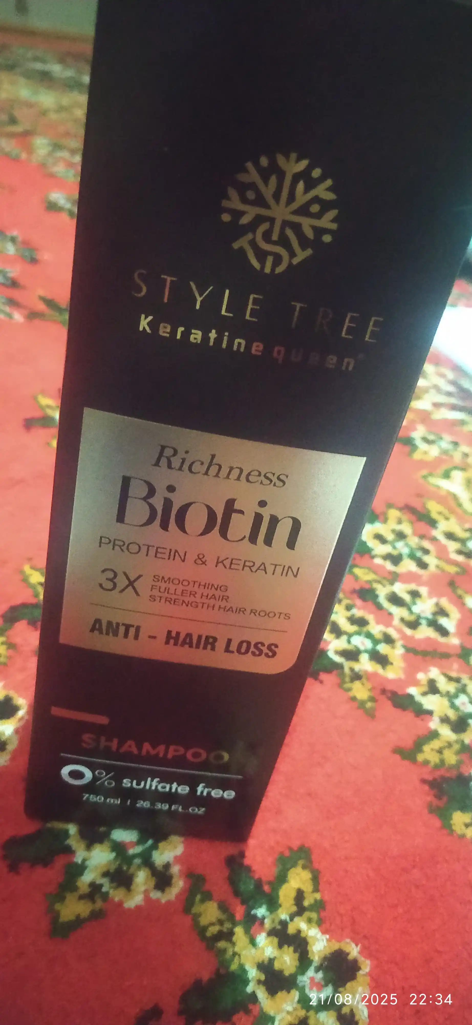 Keratin Queen shampuni biotin va keratin bilan 750 ml to‘kilishga qarshi