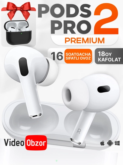 Simsiz quloqchinlar Pro 2 Premium, iPhone va Android uchun sensorli naushnik. ShopLand - 