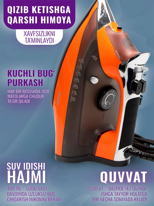 Dazmollar SONIFER, kuchli bug'li dazmol, parli dazmol 2200 Vt