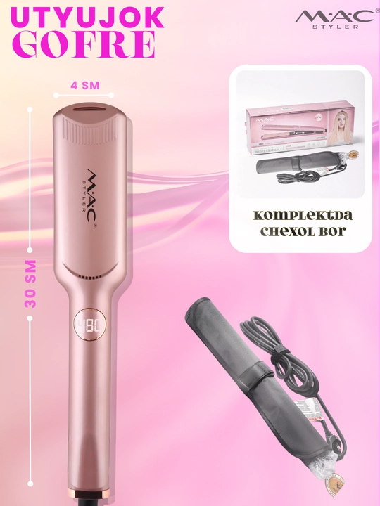 Soch gofre MAC Styler, jingalak qilish, hajm, harorat sozlagich 450F