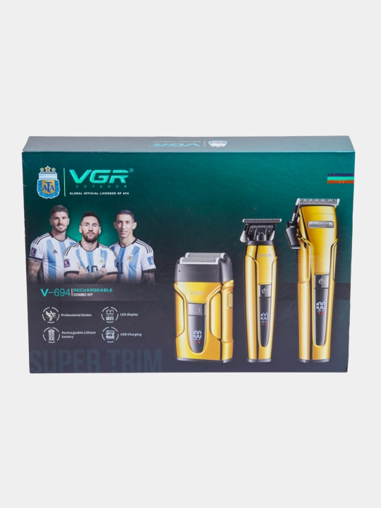 Professional qaychi, soch va soqolni kesish uchun trimmer, VGRdan kombo to`plamlar
