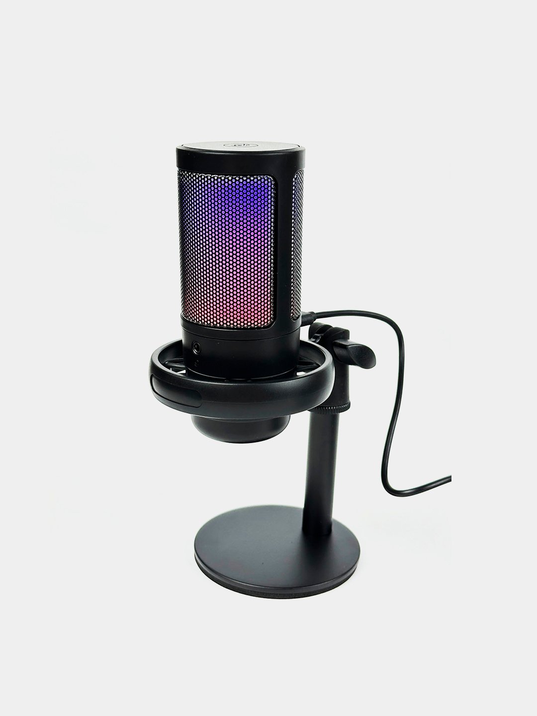 O'yin uchun kondensatorli RGB mikrofon ME6S, pop-filtr va stend bilan