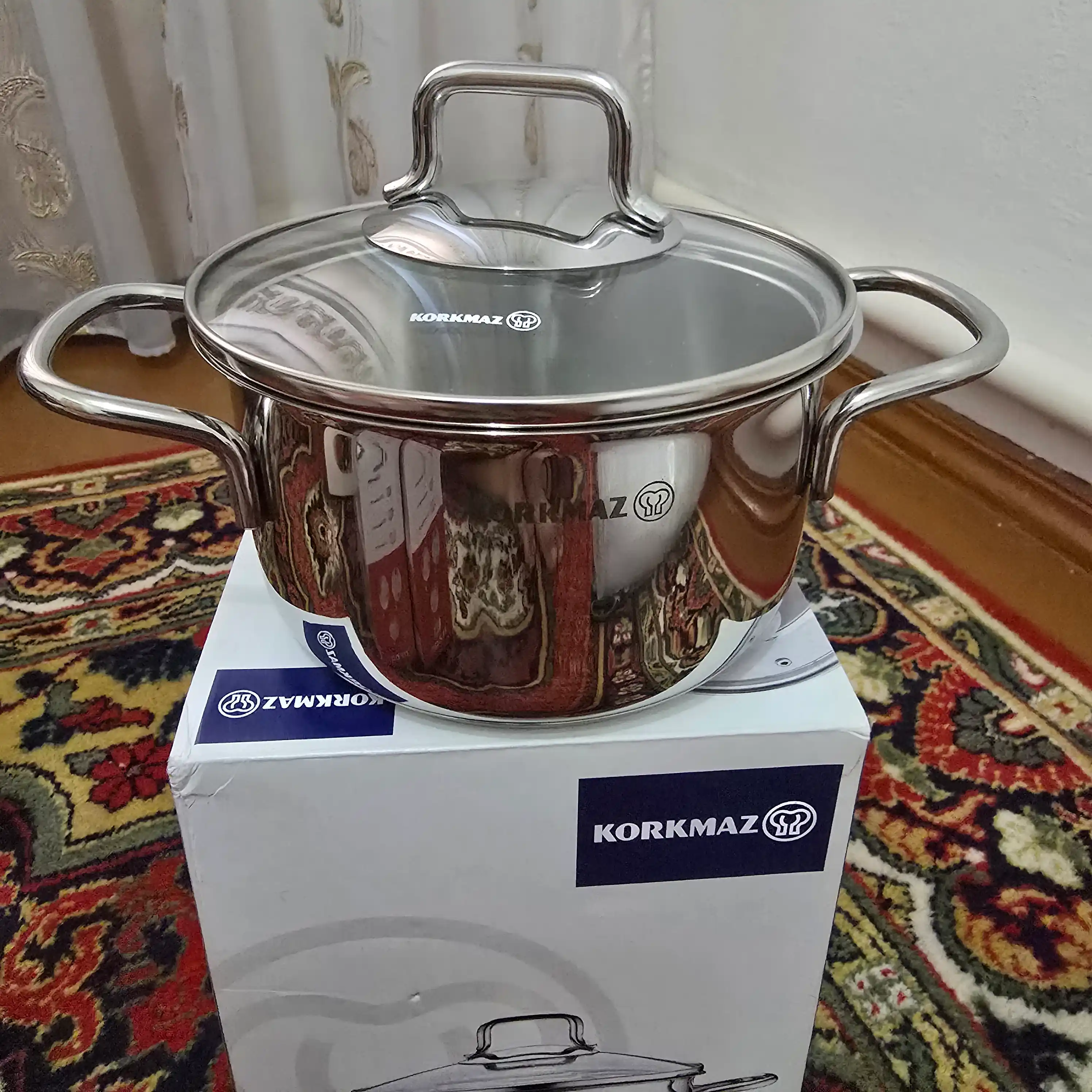 Korkmaz Perla zanglamaydigan po'lat qazan 1/1,8/2,3/3,5/4/4,8/5,5/6,8/7,8/8,5 l 