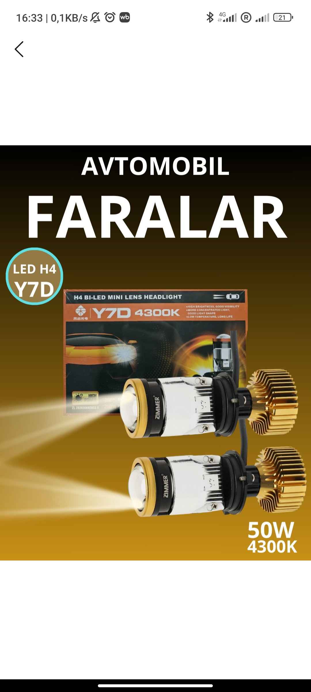 Y7D Y7 LED H4: avtomobil faralari uchun chiziqli svetodiod tog'ri ornatilsa ruxsati bor