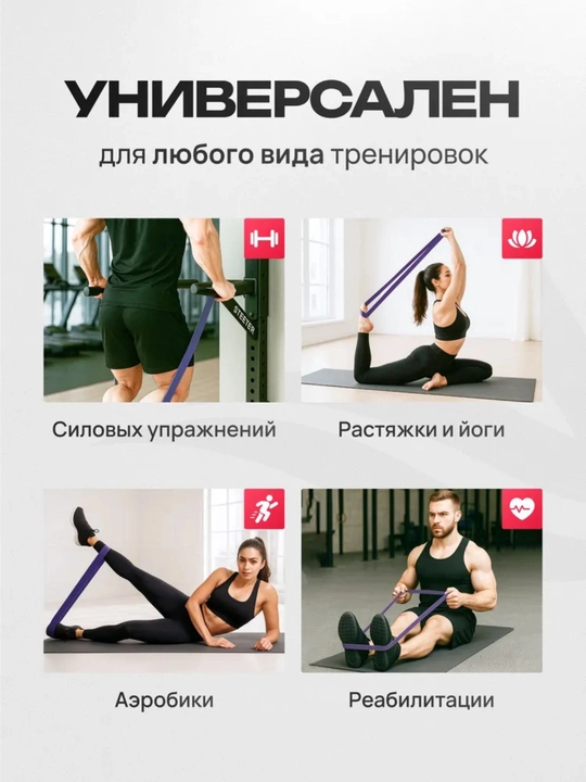 Фитнес резинки/Фитнес-эспандер двусторонний резинка для йоги латекс для силовых тренировок