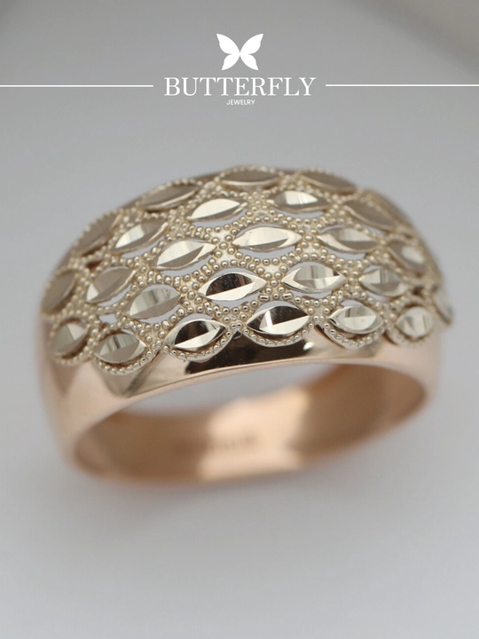 Ayollar uchun oltin uzuk, tilla 585 proba, 2.84 gr, B50U model, Butterfly Gold