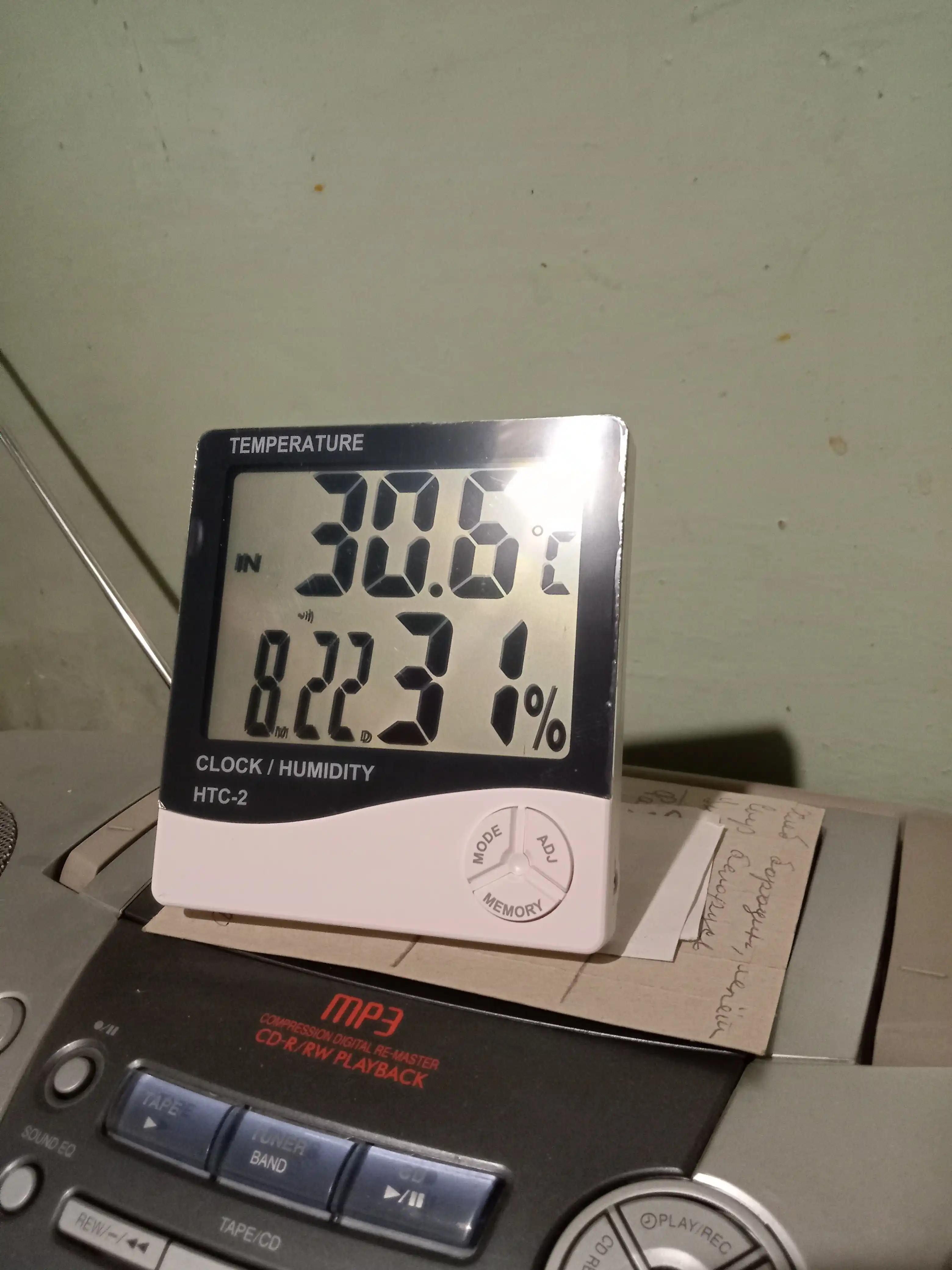 Termometr, gigrometr, termogigrometri HTC-2, Yevro versiyasi, echiladigan tashqi sensorli
