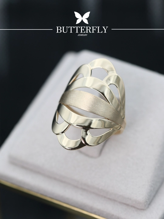 Ayollar uchun oltin uzuk, 3.57 gr, B55U model, tilla 585 proba, BUTTERFLY GOLD