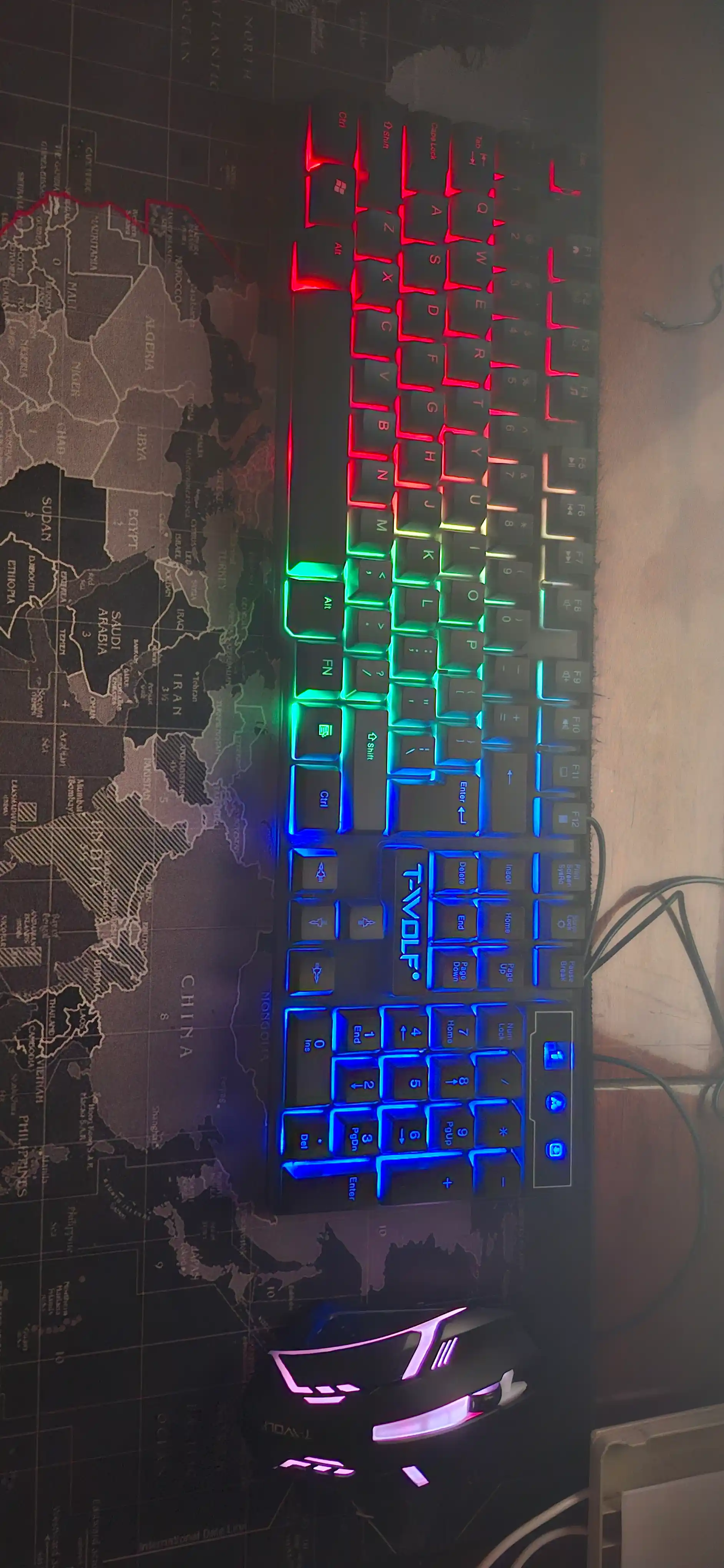 Игровая клавиатура и мышь T-wolf TF200, TF270, с RGB-подсветкой