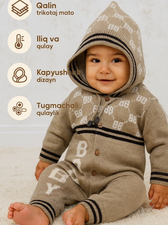 Chaqaloq uchun qulay to‘qilgan kombinezon - 