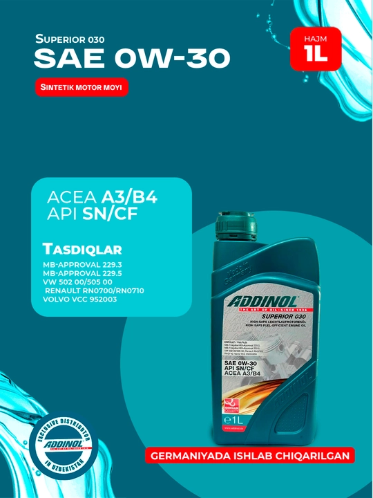 Motor moyi ADDINOL Superior 0W-30