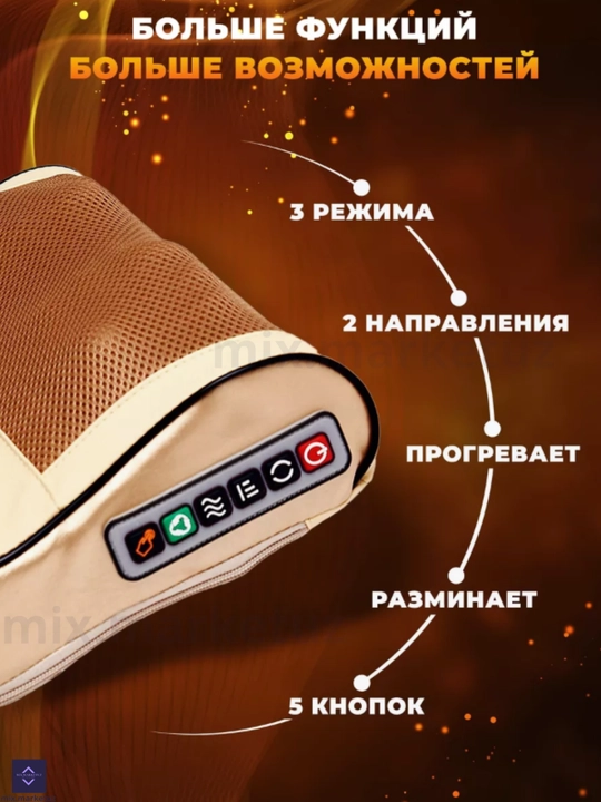 Электрическая массажная подушка для шеи, плечи, спине, пояснице, ногах, животе и тело