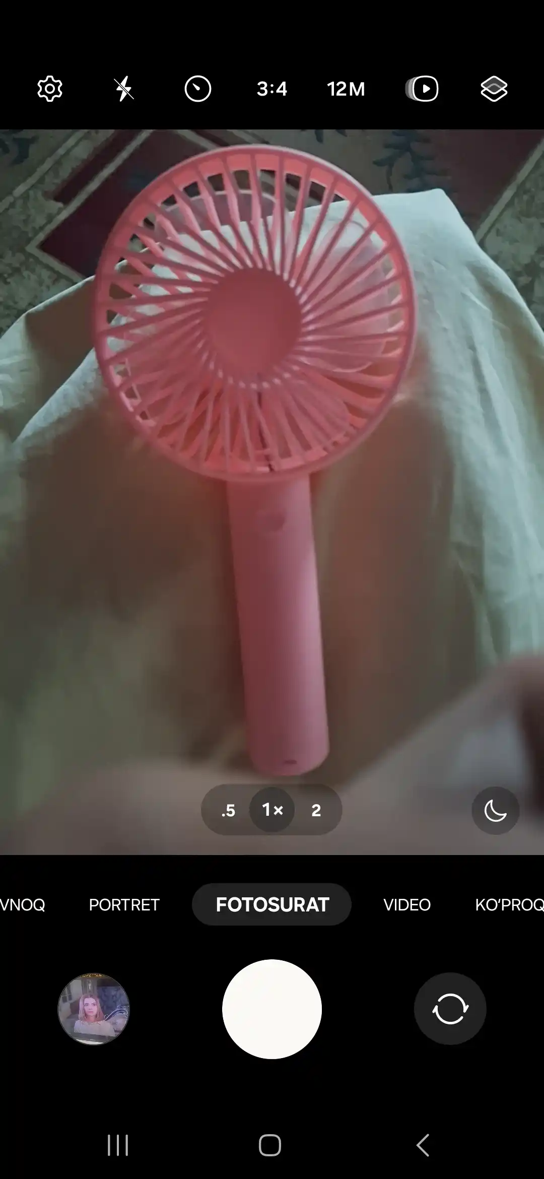 Portativ cho'ntak mini ventilyator