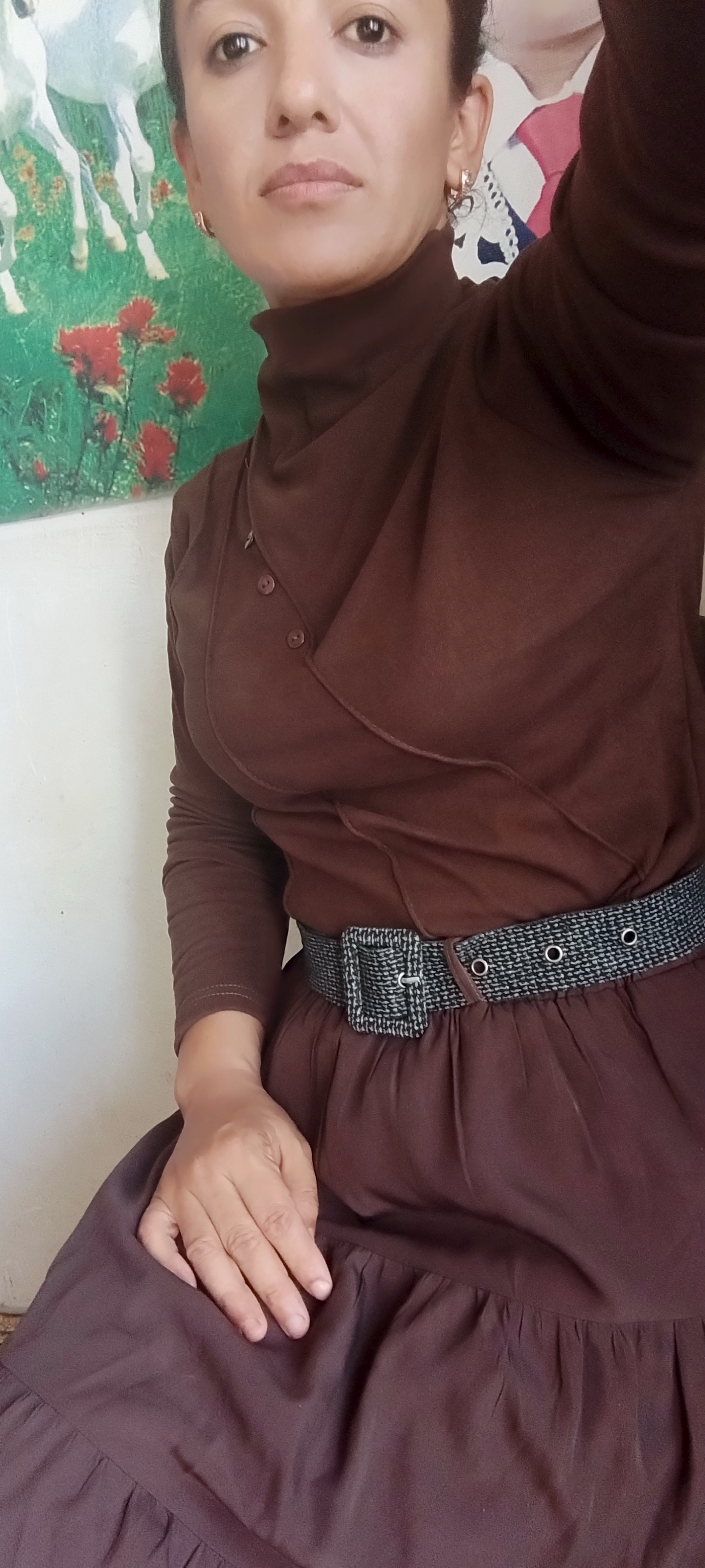 Qizlar va ayollar uchun zamonaviy bo'yinbog'li, uzun yengli