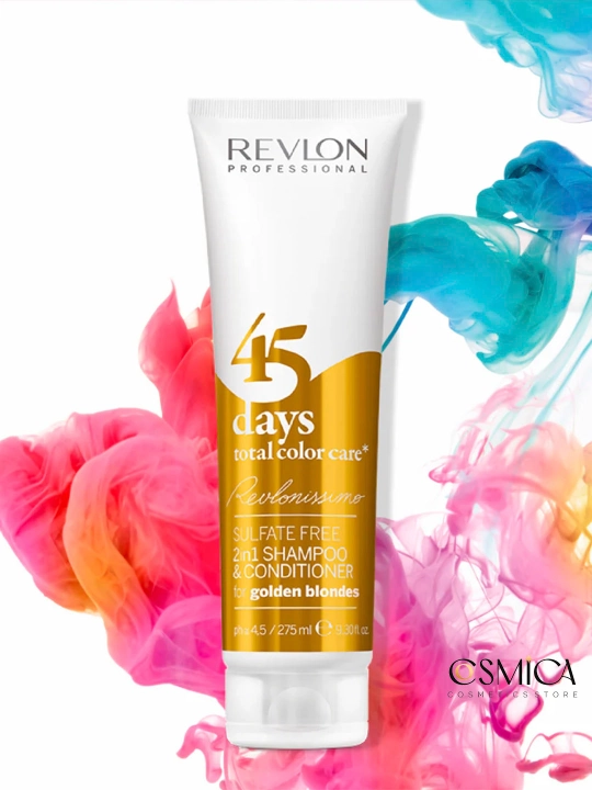 Revlon 45 DAYS GOLDEN BLONDES Шампунь-кондиционер для блондинок, 275 мл - 
