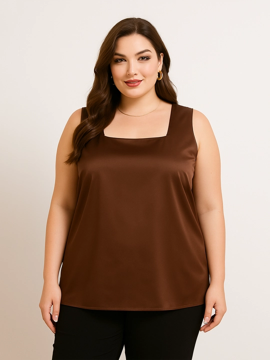 Ayollar uchun ipak mayka, katta o'lchamli, DEGO, 44-S, 62-7XL