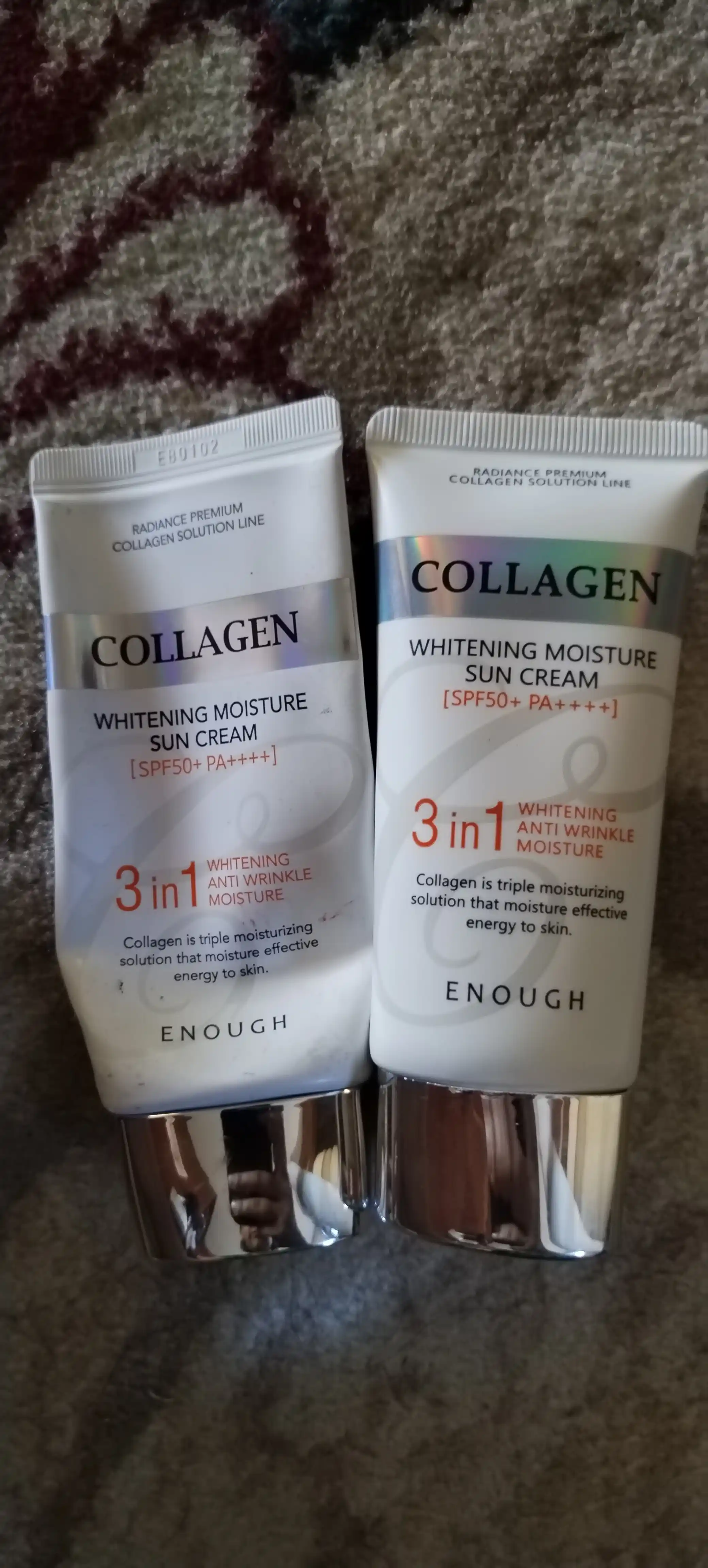 Quyoshdan himoyalovchi kollagen krem Enough 3in1 Whitening Sun Cream SPF50+ PA++++, 50 ml