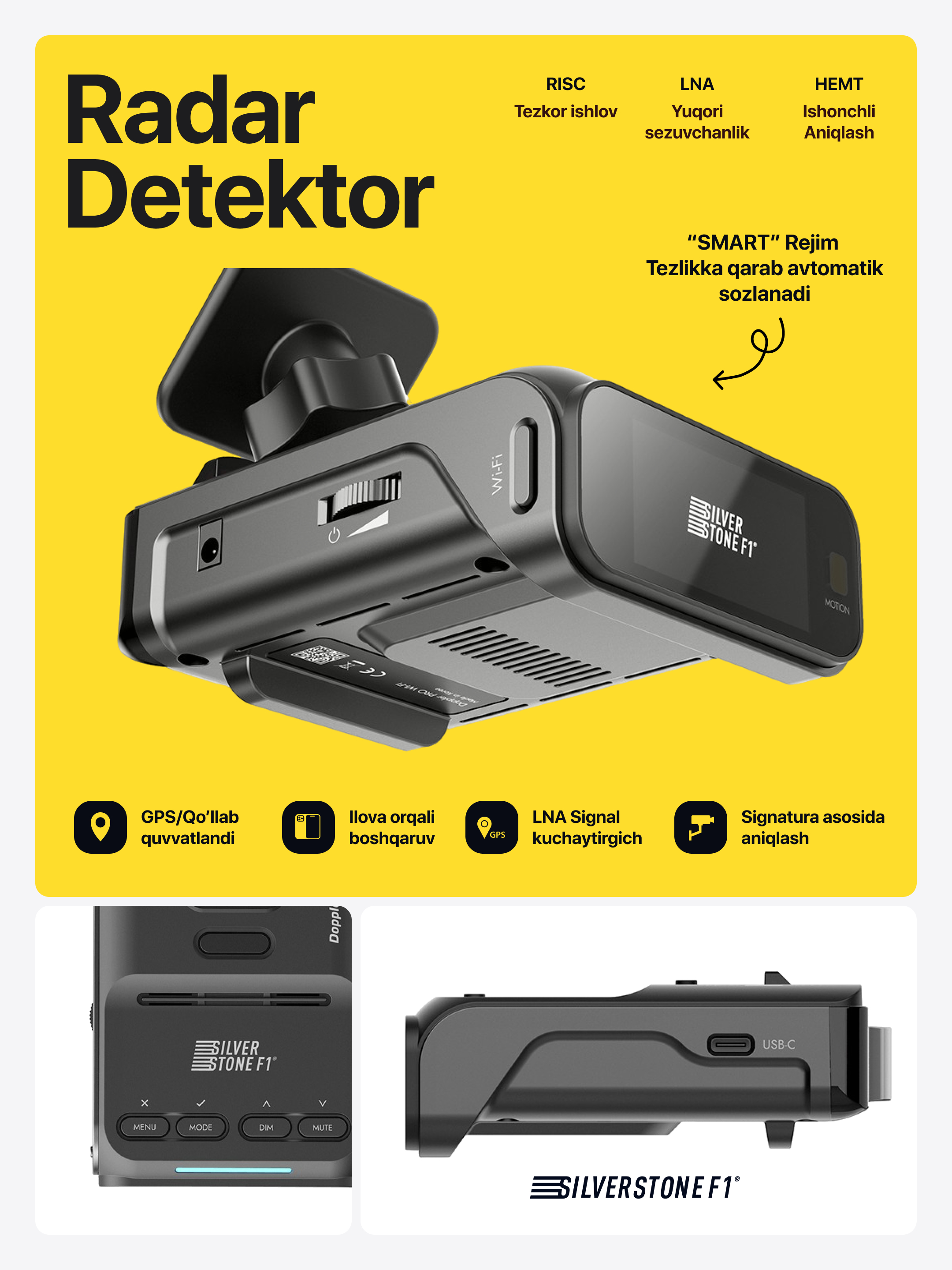 Радар-детектор SilverStone F1 DOPPLER PRO Wi-Fi купить по низким