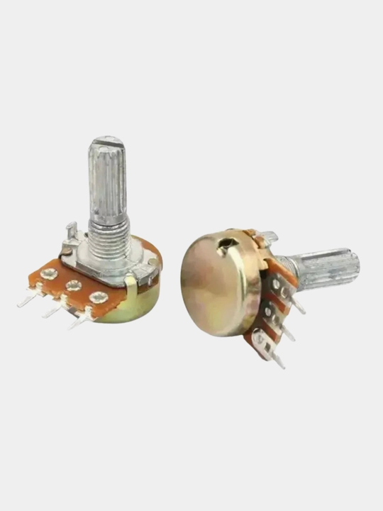 Potensiometr WH148 B20K 20 kOm, chiziqli, o‘chirgichli, val 20 mm, 10 dona