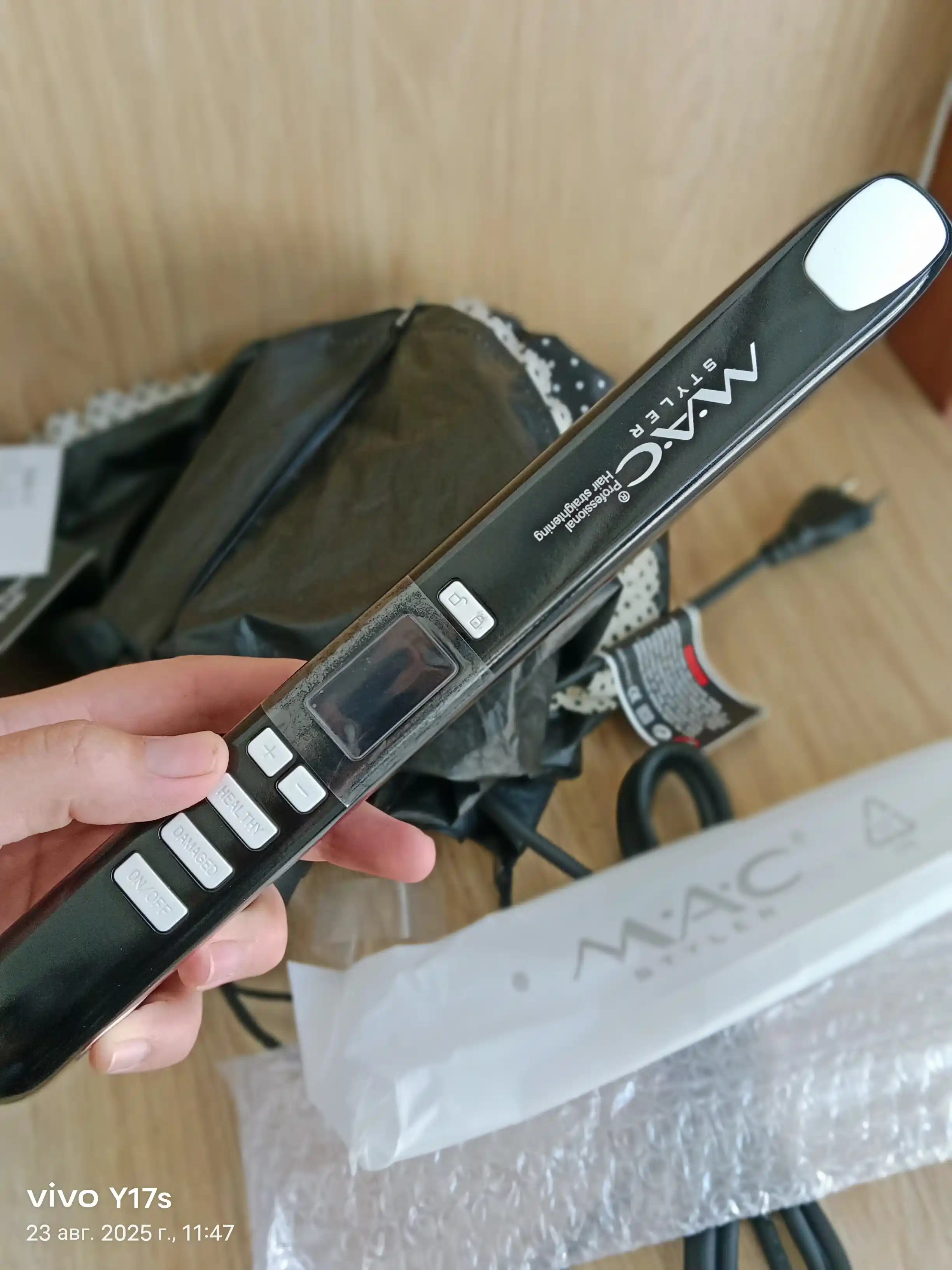 Professional to‘g‘rilagich, soch dazmoli MAC MC-2021, keramik, LCD displeyli